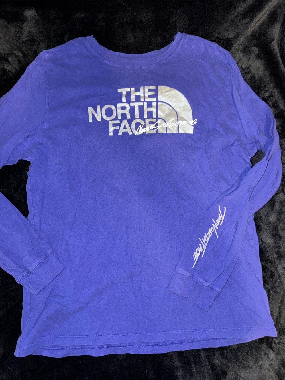 The North Face Royal Purple Long Sleeve Logo Shirt